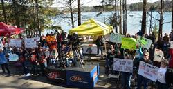A good crowd was on hand to witness the second day's weigh-in at the 2014 FLW College Fishing National Championship on Lake Keowee.