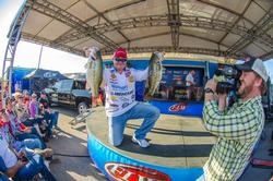 Mark Rose carries the lead to the final day of competition on Sam Rayburn Reservoir. 