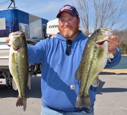 Co-angler Shane Melton leaped out to the lead with just four bass weighing 12 pounds, 5 ounces.