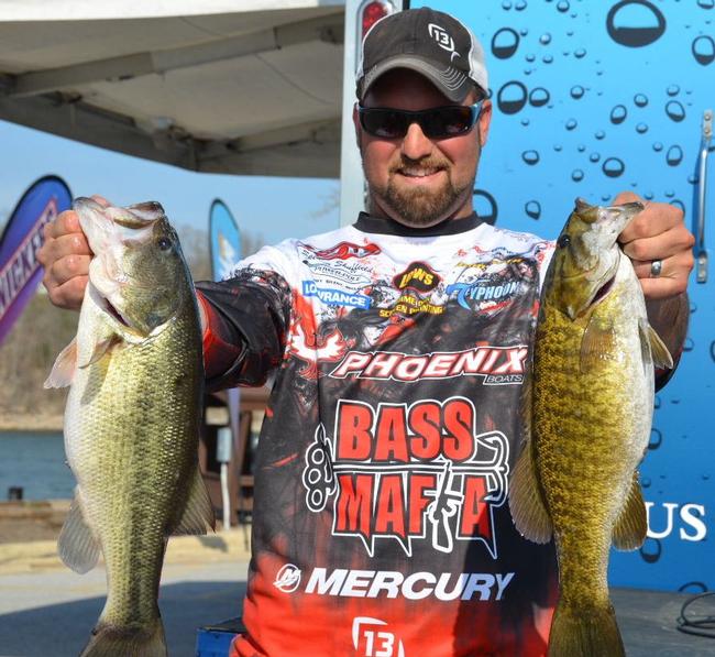 Spencer Shuffield locks in second place after day one with his 15-5 limit.