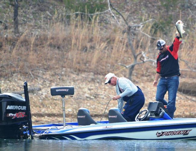 That 4-pound kicker largemouth certainly helped the cause on day two.