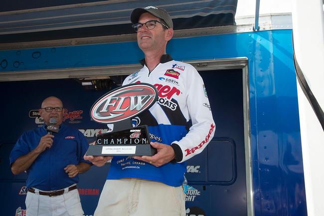 Tim Webb began the day in first place in the co-angler division and was able to outlast the competition in a slugfest today.