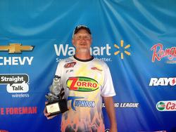 Co-angler J.P. Sims of Cookeville, Tenn., won the May 31 Mountain Division event on the Barren River with a 14-pound, 4-ounce limit. He walked away with over $2,400 in winnings for his victory.