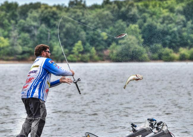 Boat flipping fish isn't as easy with the magnum spoon which Clent Davis learned the hard way.