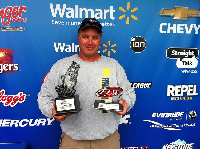 Co-angler Paul Porento of Highland, Ind., won the Aug. 2 Michigan Division event on Lake St. Clair with a 19-pound, 7-ounce limit to cash a check worth nearly $2,000.