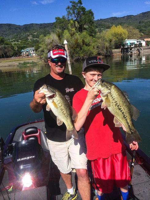 Jimmy Reese and his youngest son, Sheldon, love to fish for big bass in California. 