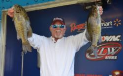 Mark Tucker scratched out a 16-2 limit despite falling water conditions to sit in second place.
