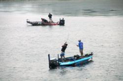 Rayburn Reservoir is on it's way back to prime fishing. Shortly after takeoff Rayovac anglers were already putting fish in the boat.