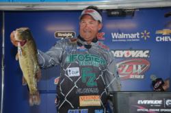 Stephen Johnston of Hemphill, Texas, is in third place after day one with a limit of bass weighing 17 pounds, 1 ounce. 