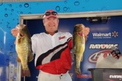 Charlie King of Coushatta, La., holds down the second place spot after day one with five bass for 18 pounds, 7 ounces.