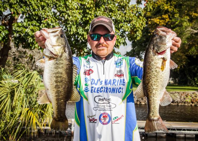 Tennessee pro Hensley Powell has quietly fished his way into contention with a two-day total of 35 pounds, 11 ounces. He's in fifth.