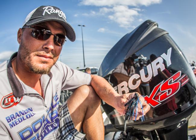 Brandon Medlock finished second with his signature black-and-blue 1-ounce Medlock Double Guard Flipping Jig.