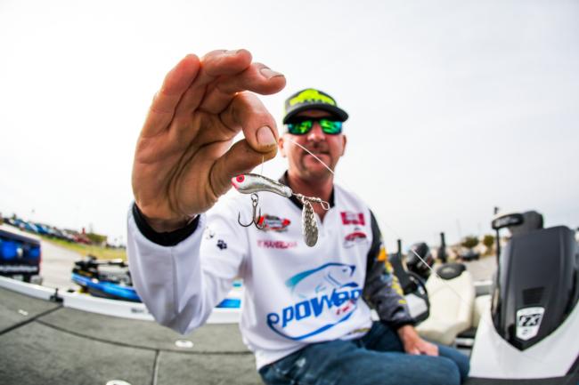 Ray Hanselman says he caught a fish with each of the 20 rods he had rigged, but the baits that produced the bulk of his catch were a Top Shelf swimbait, a Bill Norman DD22 deep-diving crankbait in a baby carp-imitating color and a Wahoo Lures Wing Ding. The Wing Ding produced the most keepers, but the swimbait duped Hanselman's biggest fish.