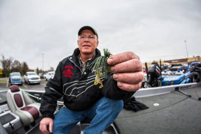 A 5/16-ounce Rock Jig and a red-colored Rat-L-Trap accounted for most of Ed Oilar's weight.