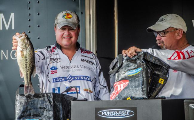 James Watson happily takes seventh place on Grand Lake before heading to practice for the Walmart FLW Tour on Beaver Lake.