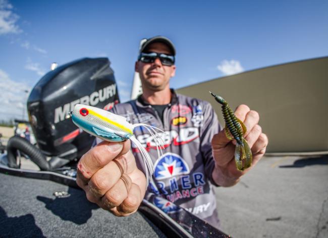 A prototype Strike King Poppin' Perch and Strike King Rage Bug were the one-two punch for Castledine on Grand Lake.