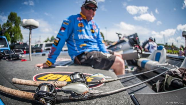 Notching yet another top 10 on the TVA was Walmart pro Mark Rose. Finishing fifth, Rose threw a sexy shad Strike King 6XD and Strike King 8XD and 10XD crankbaits with a custom paint job. 