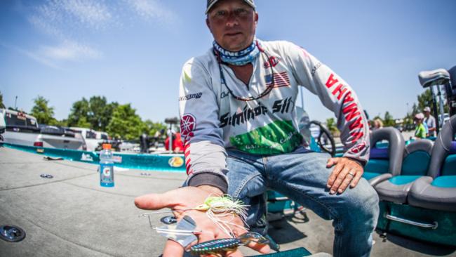 1. Clint Brown picked up the win with a Bass Pro Shops buzzbait, an Okeechobee craw-colored Bruiser Baits Intruder and a Dirty Jigs swimjig in a shad pattern. 