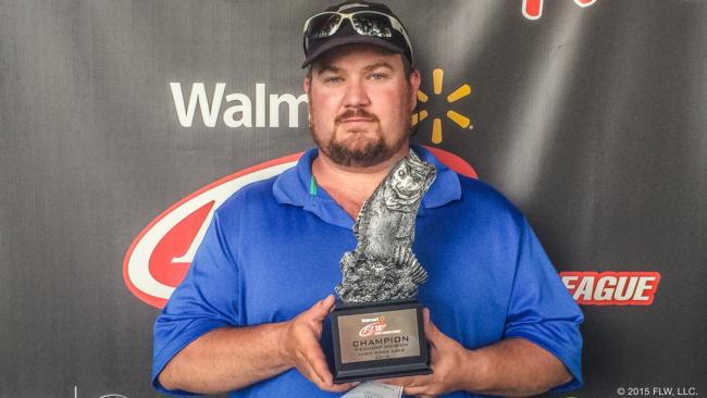 Derek Brown of Charlottesville, Virginia, weighed in five bass totaling 12 pounds, 1 ounce Saturday to win $2,364 in the co-angler division of the Piedmont Division event on High Rock.