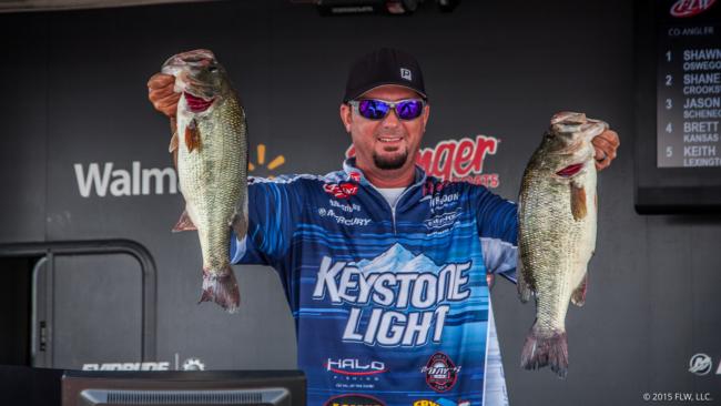 Keystone Light pro Chad Grigsby sacked up nearly 22 pounds for third place. 