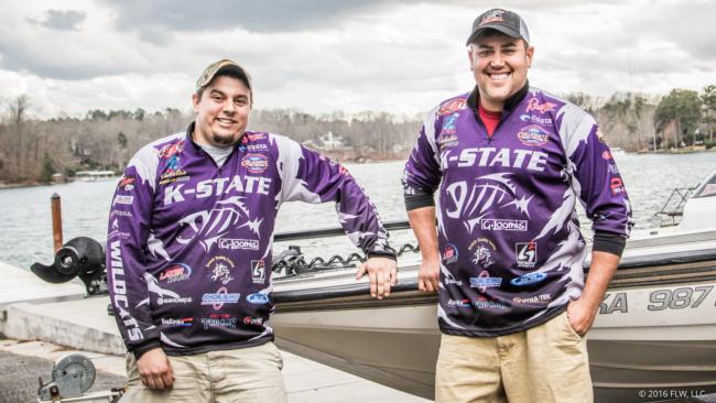 K-State anglers Quinn Fowler (left) and Dylan McKee will compete in their first FLW College Fishing National Championship this week.