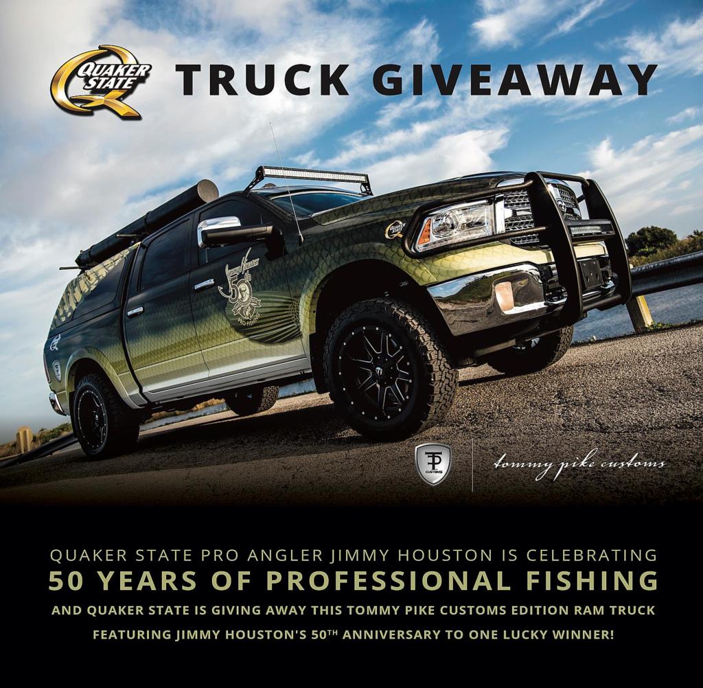 Image for Fishing League Worldwide to give away Quaker State® Designed, Jimmy Houston-Inspired 50th Anniversary Truck