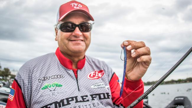 Matt Reed caught almost every one of his bass on shell beds and hard spots in Lake Eustis. His bait of choice was a Carolina rig with a 3/4-ounce weight and a junebug-colored Zoom Trick Worm. 