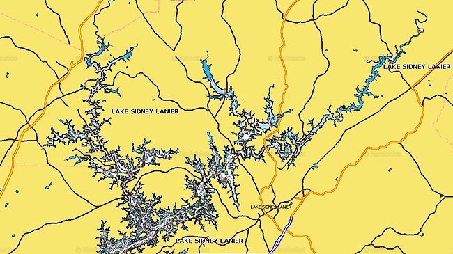 Lake Lanier Fishing Map #301 – Keith Map Service, Inc.