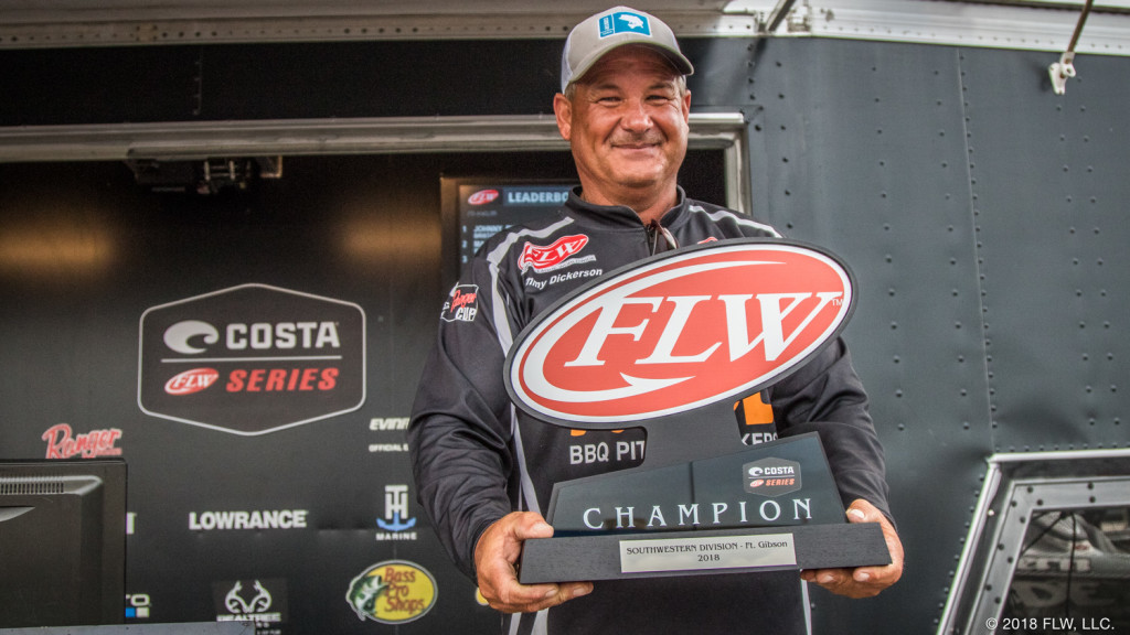 Image for TEXAN DICKERSON WINS COSTA FLW SERIES SOUTHWESTERN DIVISION FINALE ON FORT GIBSON LAKE PRESENTED BY MERCURY