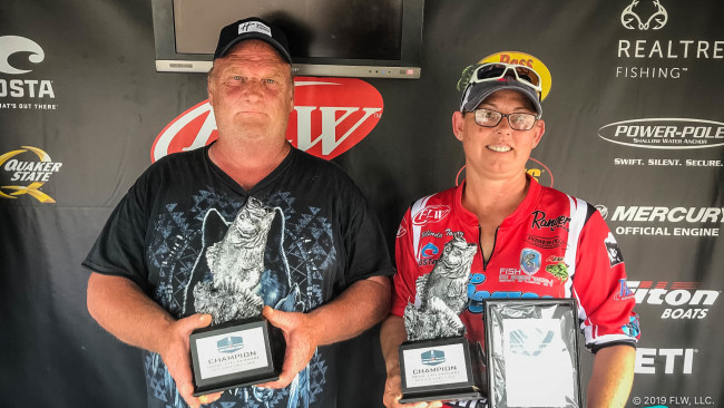 Co-anglers Teddy Baggett (left) and Belinda Towry (right)
